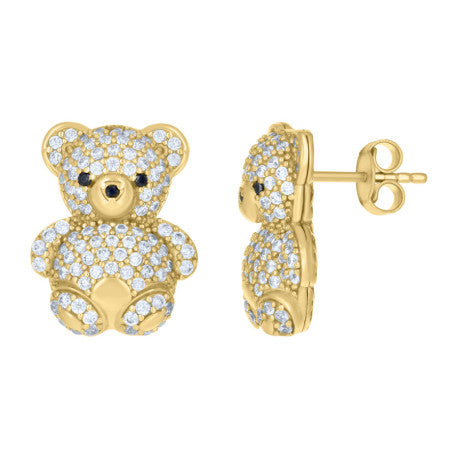 10K GOLD BEAR EARRINGS