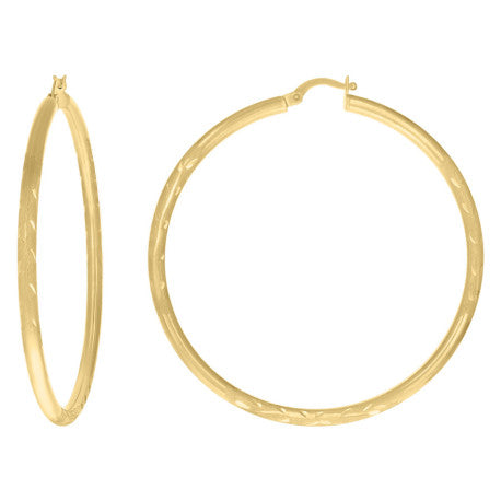 10K GOLD ROUND TUBE HOOP EARRINGS