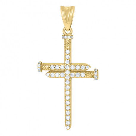 Gold nail discount cross pendant