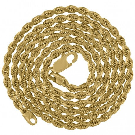 10K GOLD HOLLOW ROPE CHAINS