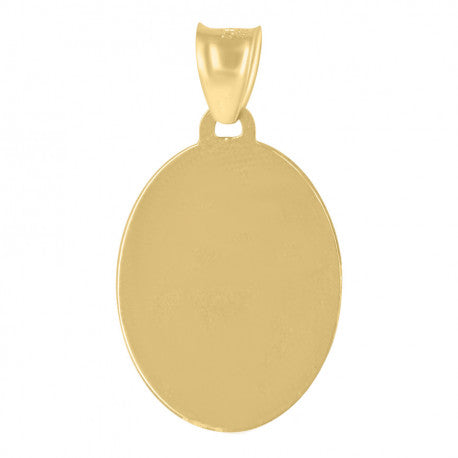 14K GOLD OVAL GUADALUPE VIRGIN PENDANT