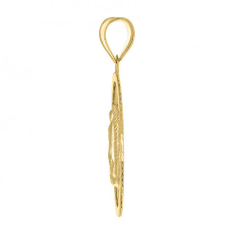 14K GOLD OVAL GUADALUPE VIRGIN PENDANT