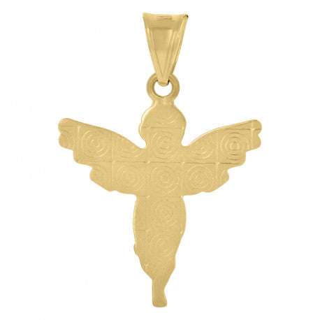 14K GOLD TWO TONE ANGEL PENDANT