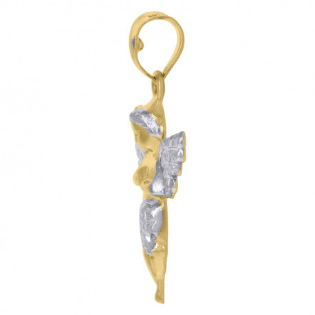 14K GOLD TWO TONE ANGEL PENDANT
