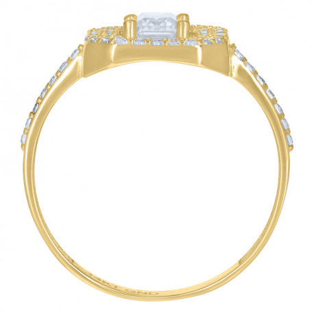 14K GOLD SQUARE STONE RING