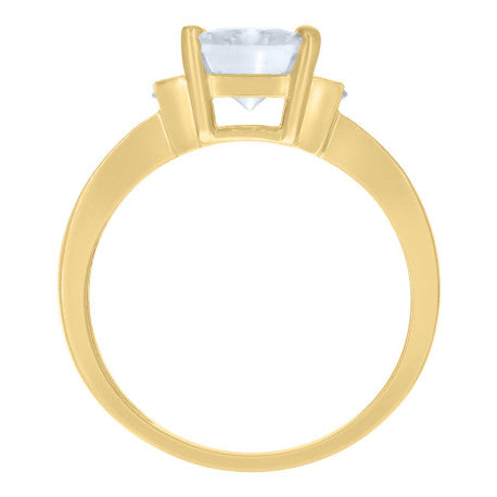 10K GOLD WOMEN BAGUETTE EMERALD RING