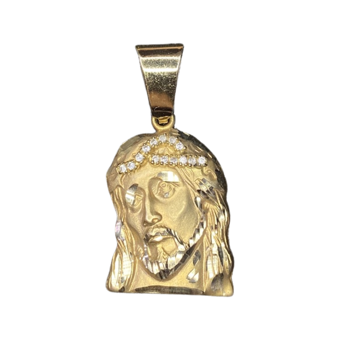 14K GOLD JESUS FACE PENDANT