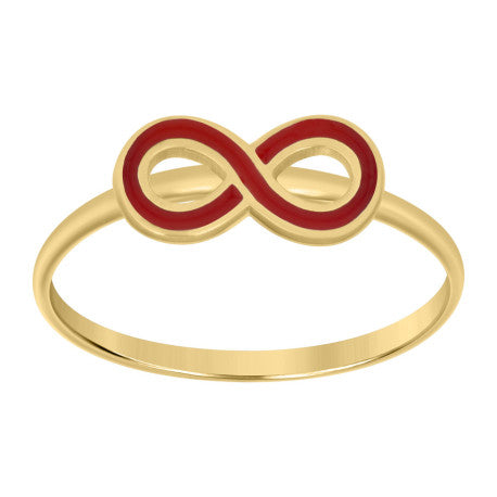 14K GOLD RED INFINITY RING