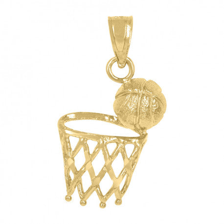 14K GOLD BASKETBALL PENDANT