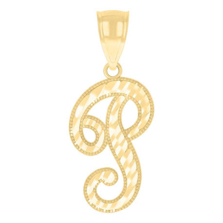 10K GOLD CURSIVE LETTER PENDANT