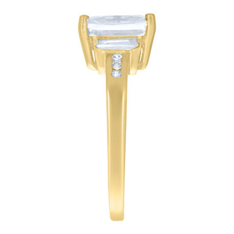 10K GOLD WOMEN BAGUETTE EMERALD RING